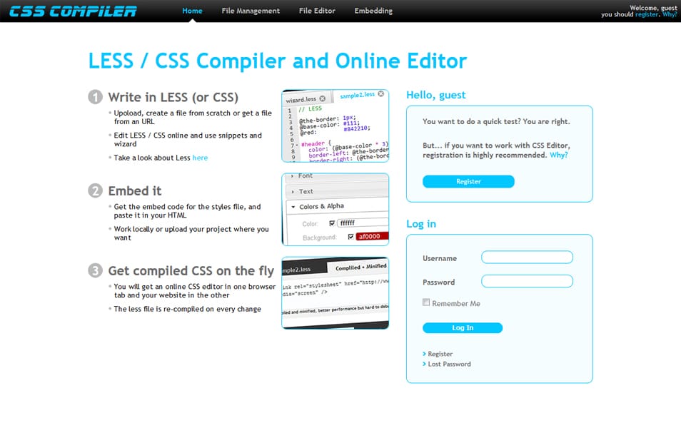 lex compiler editor online